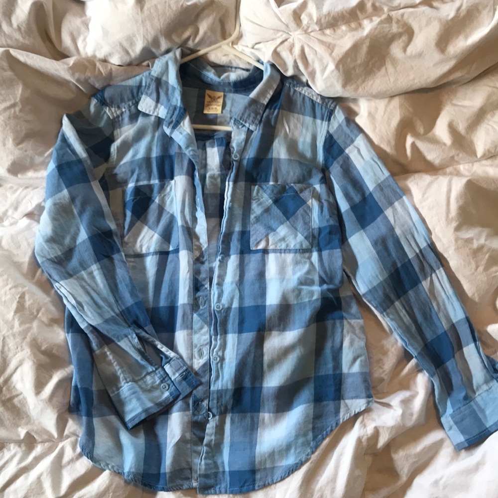 baby blue plaid flannel